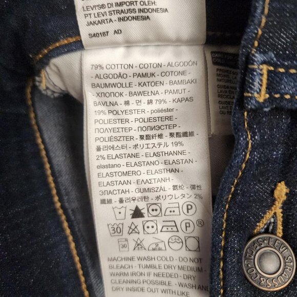 Levi's Dark Blue Mid Length Midi Jean Shorts Size 27 Cuffed Mid Rise - Picture 6 of 9